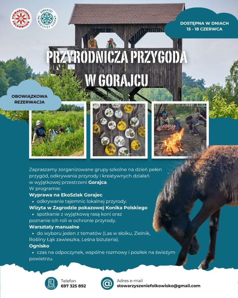 Oferta warsztatów przyrodniczych dla grup szkolnych w Gorajcu